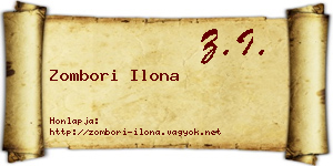 Zombori Ilona névjegykártya